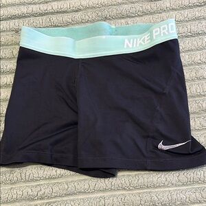 Nike Pro Women's Black and Mint Shorts